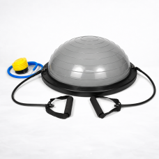 Балансировочная платформа EasyFit BOSU, Диаметр 60 см, Высота 23 см, Максимальная нагрузка 120 кг, Пластик, ПВХ, Резина, Серый