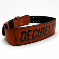 Атлетический пояс EasyFit DeciBelt, кожа, L (85-105 см), коричневый