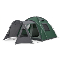 Намет AlpineBase CampShield 4P, 4-місний, з великим тамбуром, зелений/сірий