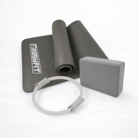 Набор для йоги: Коврик EasyFit 180x60 см, толщина 10 мм, NBR + Блок для йоги EasyFit EVA + Кольцо для пилатеса 38 см
