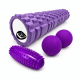Набір для МФР: Масажний ролик Almond EasyFit овальний з шипами + Масажний ролер EasyFit Grid Roller 60 см v.3.1 + Масажний м'ячик EasyFit TPR подвійний 12х6 см