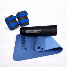 Набір для тренувань EasyFit №4 “Сила і Гармонія 2в1”. Склад набору: двошаровий килимок EasyFit (з чохлом) + набірні обтяжувачі для ніг і рук EasyFit (вага 0,5-2,5 кг)