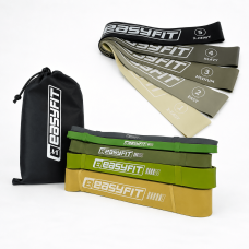 Набір для фітнесу EasyFit “Сила Рейнджера 2в1”. Склад набору: гумові петлі EasyFit Ranger опір 1-65 кг (5в1) та гумові кільця EasyFit MonoBand опір 2,5-20 кг (5в1)
