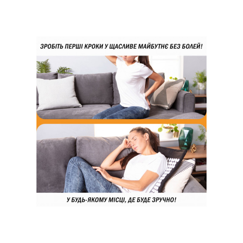 Массажный коврик EasyFit с подушкой (аппликатор Кузнецова) для массажа спины и шеи с чехлом, длина 62 см, ширина 40 см, толщина 2,5 см, хлопок, пластик, фиолетовый