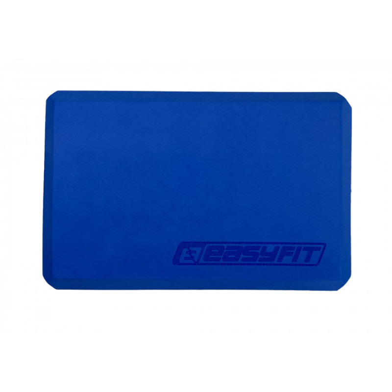 Блок для йоги EasyFit, Довжина 23 см, Ширина 15,5 см, Піна EVA, Синій
