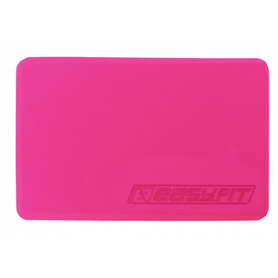Блок для йоги EasyFit, Довжина 23 см, Ширина 15,5 см, Піна EVA, Рожевий