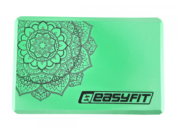 Блок для йоги EasyFit EVA, Довжина 23 см, Ширина 15,5 см, Піна EVA, М'ятний з малюнком 