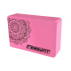 Блок для йоги EasyFit EVA, Довжина 23 см, Ширина 15,5 см, Піна EVA, Рожевий з малюнком  