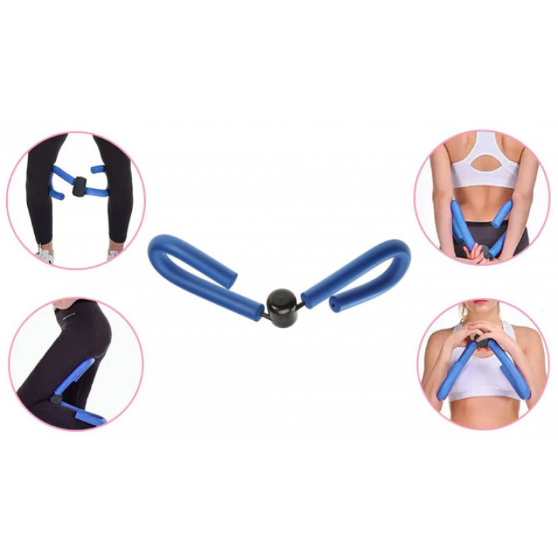 Эспандер-бабочка EasyFit для фитнеса, Длина 40 см, Сталь, EVA-пена, Синий