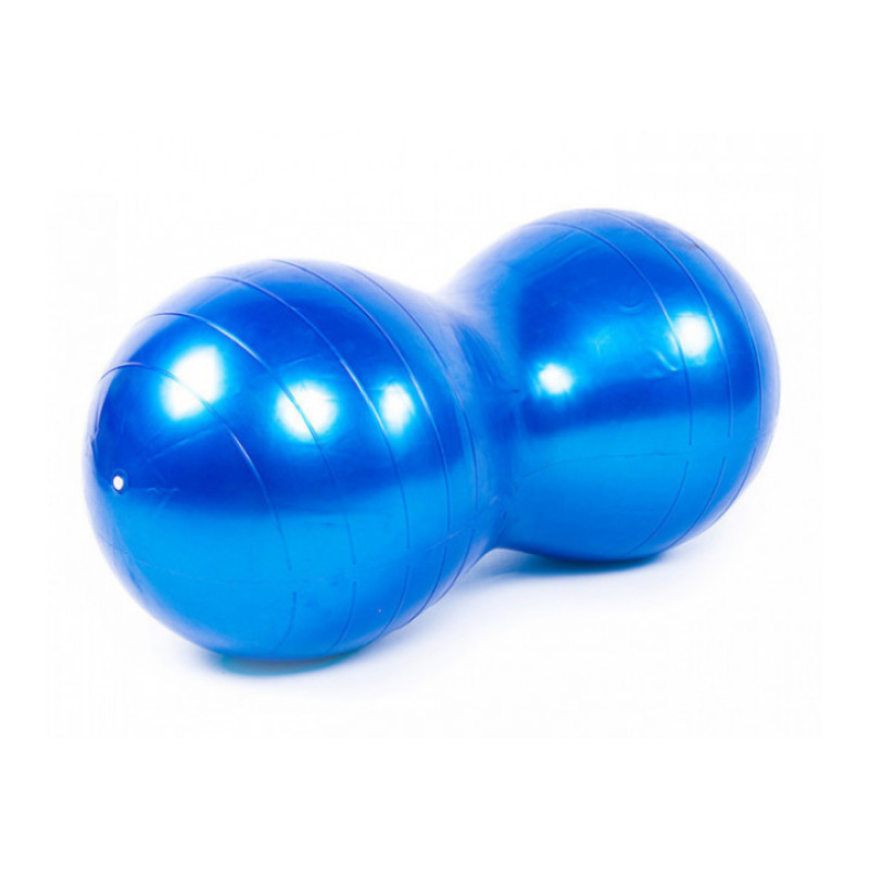 М'яч для фітнесу EasyFit Peanut (фітбол горіх-арахіс), Діаметр 45 см, Довжина 90 см, Синій