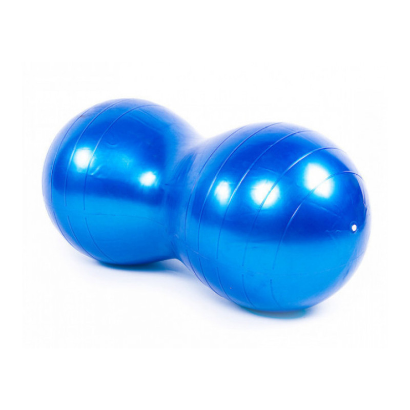 М'яч для фітнесу EasyFit Peanut (фітбол горіх-арахіс), Діаметр 45 см, Довжина 90 см, Синій