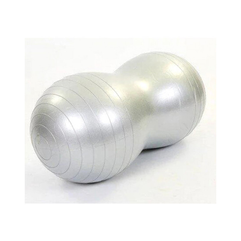 М'яч для фітнесу EasyFit Peanut (фітбол горіх-арахіс), Діаметр 45 см, Довжина 90 см, Сірий