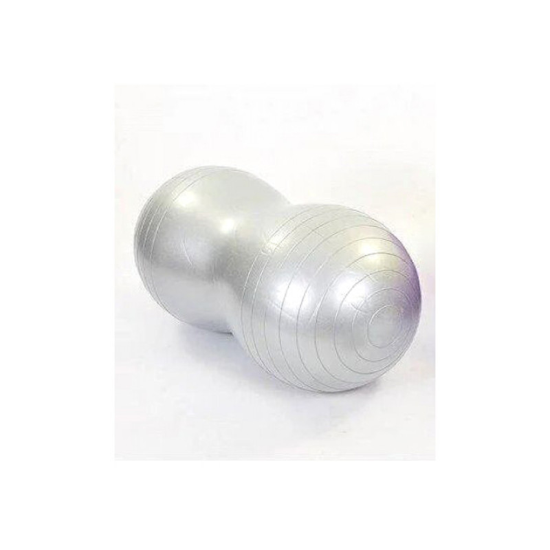 М'яч для фітнесу EasyFit Peanut (фітбол горіх-арахіс), Діаметр 45 см, Довжина 90 см, Сірий