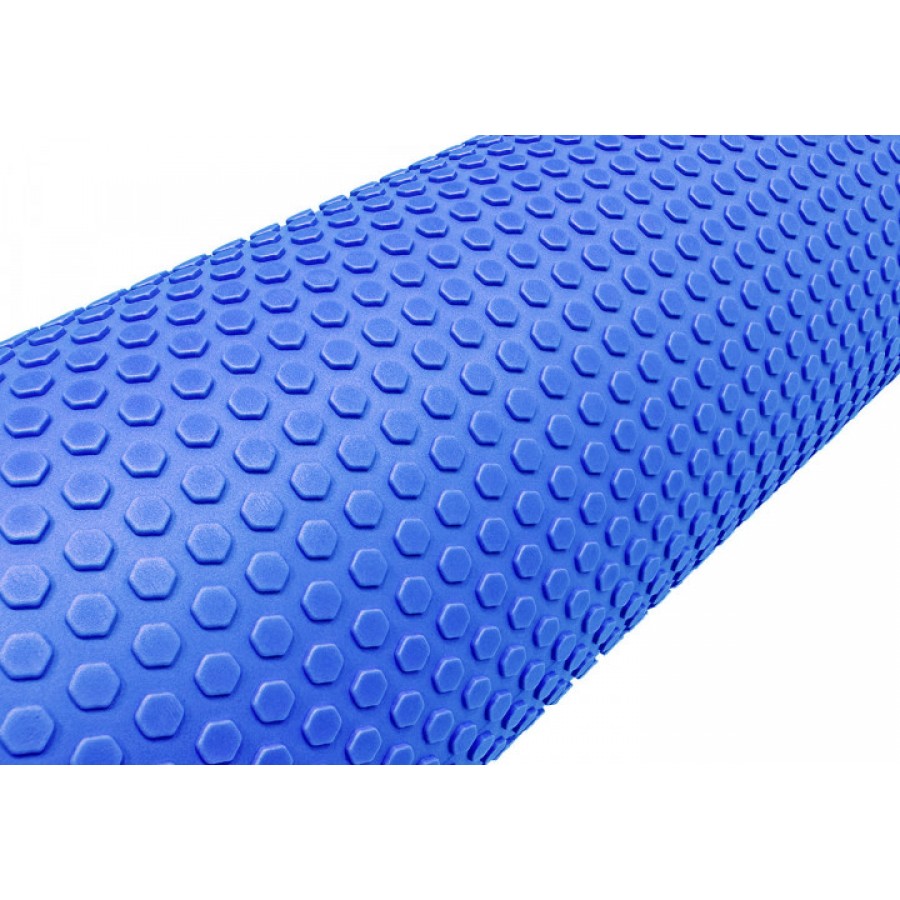 Массажный ролик (валик) EasyFit Foam Roller, Длина 60 см, Диаметр 15 см, Пена EVA с мелкой массажной поверхностью, для МФР, фитнеса, йоги и реабилитации, Синий