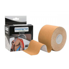 Кинезиологический тейп EasyFit Kinesio, Длина 5 м, Бежевый