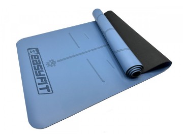 Килимок для йоги професійний EasyFit Pro каучук 5 мм Блакитний