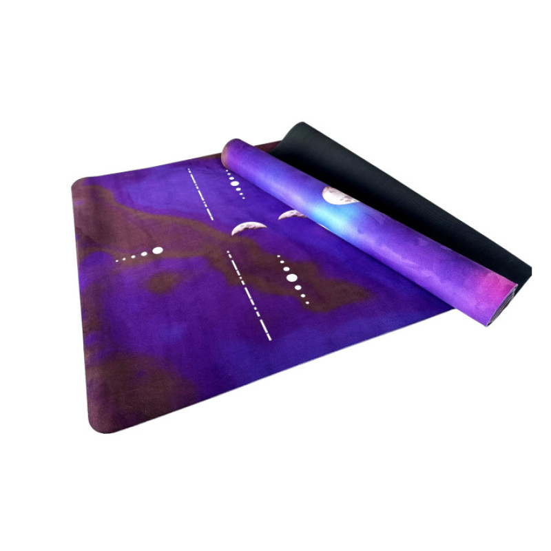Коврик EasyFit BlackMoon для йоги, длина 183 см, ширина 61 см, толщина 3 мм, каучук/замша, фиолетовый