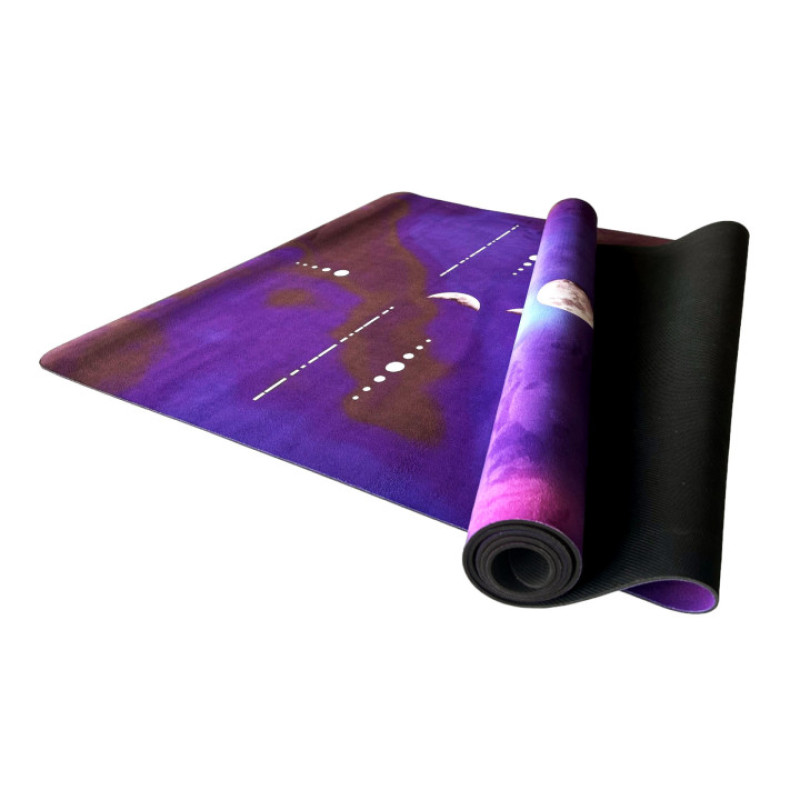 Коврик EasyFit BlackMoon для йоги, длина 183 см, ширина 61 см, толщина 3 мм, каучук/замша, фиолетовый