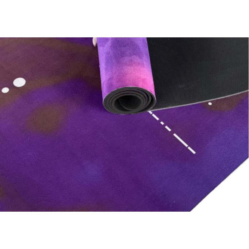 Коврик EasyFit BlackMoon для йоги, длина 183 см, ширина 61 см, толщина 3 мм, каучук/замша, фиолетовый