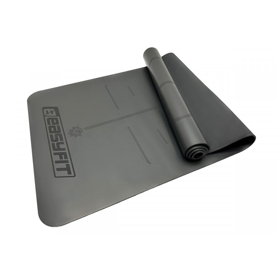 Профессиональный коврик EasyFit Pro для йоги, 184x68 см, толщина 5 мм, каучук, черный
