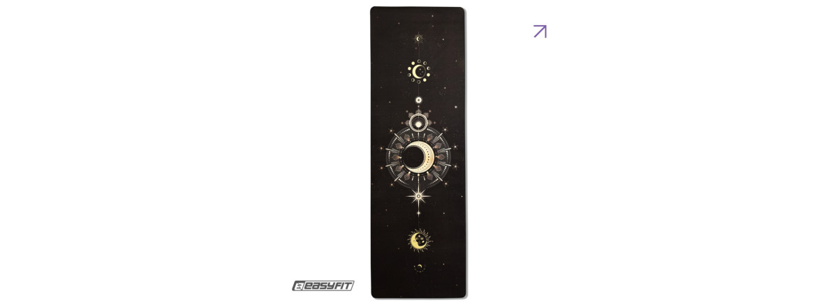 Килимок EasyFit BlackMoon для йоги, довжина 183 см, каучук/замша, чорний
