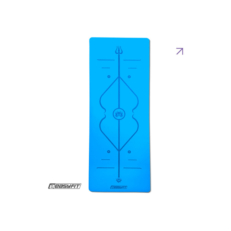 Профессиональный коврик EasyFit Pro для йоги, 184x68 см, толщина 5 мм, каучук, голубой