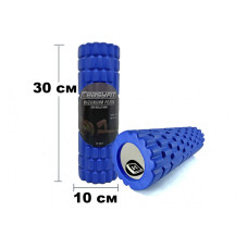 Масажний ролик (валик) EasyFit Grid Roller Mini, Довжина 30 см, Діаметр 10 см, Піна EVA з масажною поверхнею 3D, для МФР, фітнесу, йоги та реабілітації, Синій