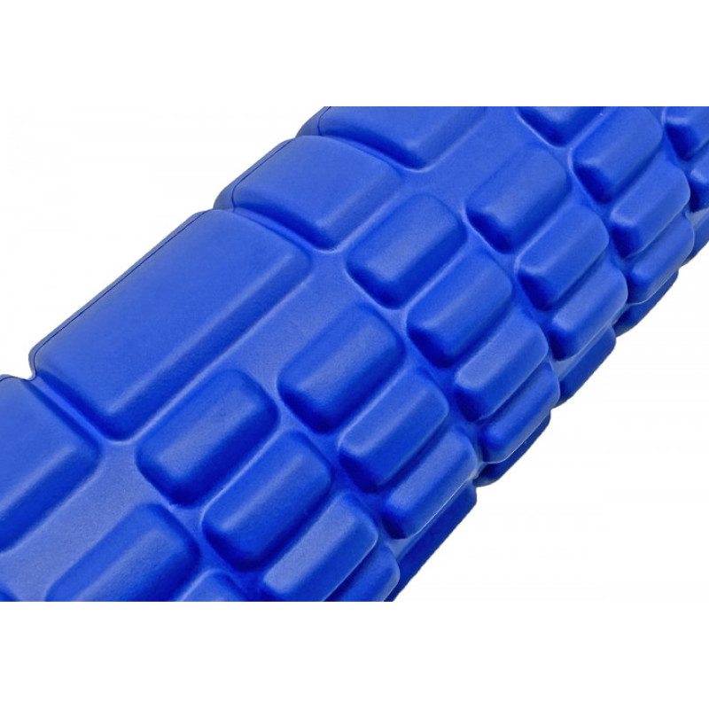 Массажный ролик (валик) EasyFit Grid Roller Mini, Длина 30 см, Диаметр 10 см, Пена EVA с массажной поверхностью 3D, для МФР, фитнеса, йоги и реабилитации, Синий