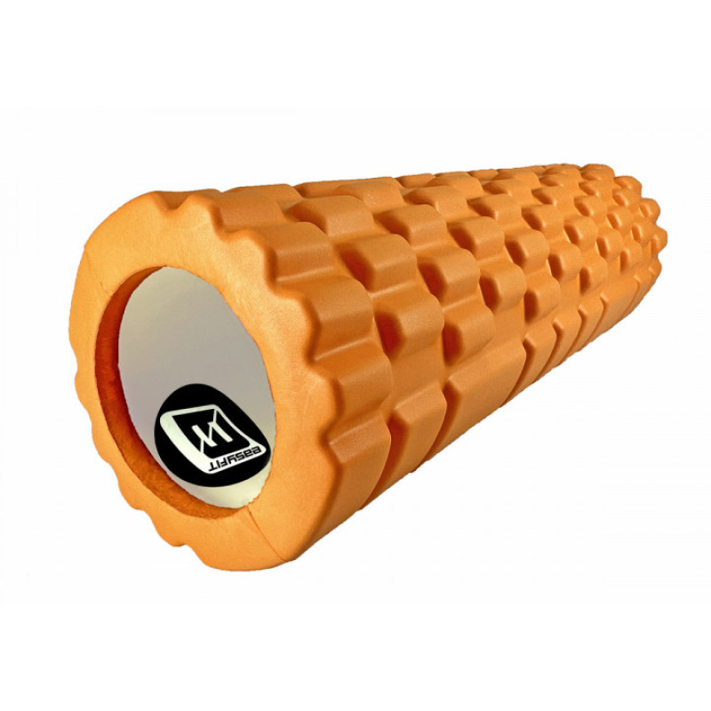 Массажный ролик (валик) EasyFit Grid Roller Mini, Длина 30 см, Диаметр 10 см, Пена EVA с массажной поверхностью 3D, для МФР, фитнеса, йоги и реабилитации, Оранжевый