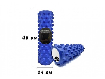 Масажний ролик EasyFit Grid Roller PRO 45 см Синій