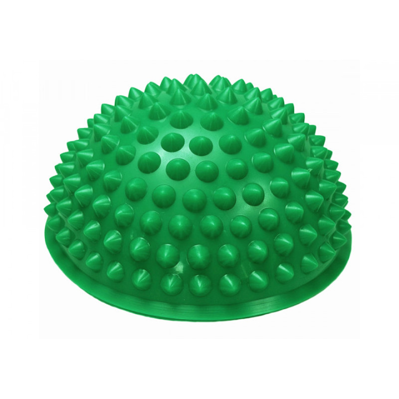 Полусфера массажная киндербол EasyFit, Жесткая, Диаметр 15 см, Высота 8 см, Резина, Зеленый