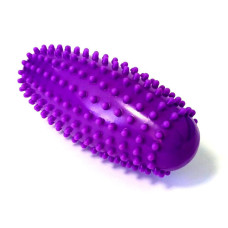 Масажний ролик овальний EasyFit Almond з шипами, Довжина 16 см, Діаметр 6,5 см, ПВХ, для МФР, зняття напруги та самомасажу, Фіолетовий