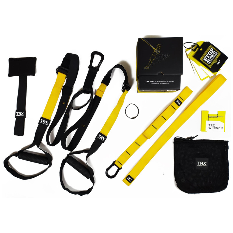 Петли TRX PRO Pack-3 CLUB (P3) (подвесные тренировочные петли), Длина 110-230 см, Ширина строп 3,8 см, Максимальный вес 160 кг, Желто-чёрный