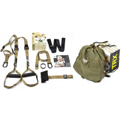 Петли TRX Tactical Gym T4 (подвесные тренировочные петли), Длина 110-230 см, Ширина строп 3,8 см, Максимальный вес 180 кг, Удлинитель TRX Xtender 97 см, хаки