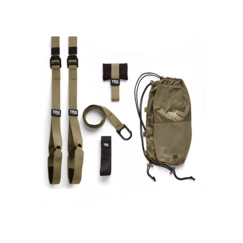 Петли TRX Tactical Gym T4 (подвесные тренировочные петли), длина 110-230 см, ширина строп 3,8 см, макс. вес 180 кг, включает удлинитель TRX Xtender: 97 см, хаки