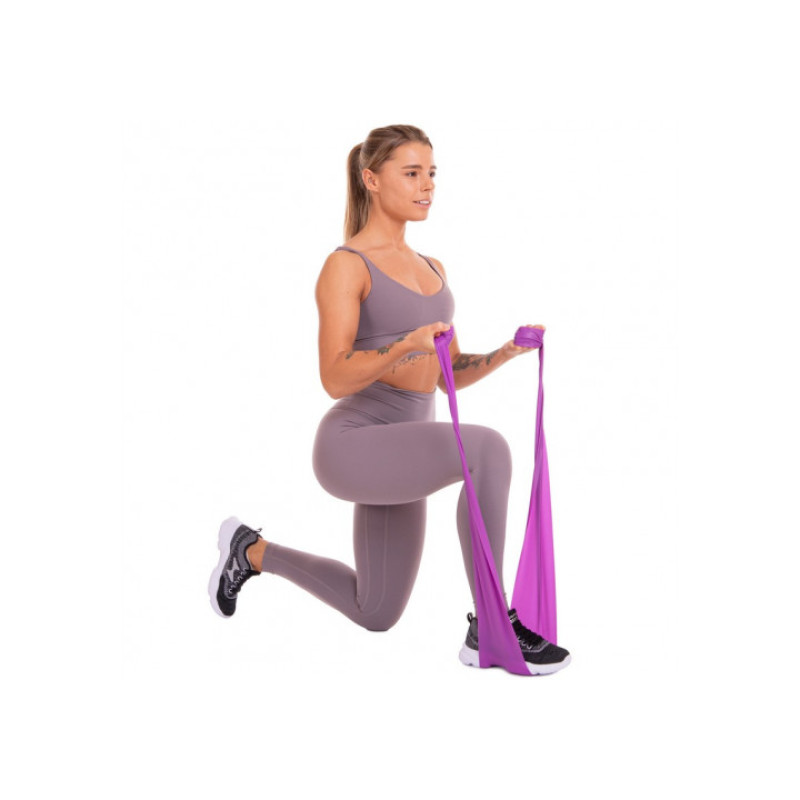 Эластичная лента (фитнес резинка, эспандер) EasyFit для пилатеса и йоги, Длина 150 см, Ширина 15 см, Толщина 0,5 мм, Латекс, Желтый