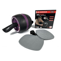 Ролик для преса EasyFit Ab Carver PRO, Максимальне навантаження 140 кг, Розмір колеса 20х16х20 см, Сталь, Гума, Пластик, Чорно-фіолетовий
