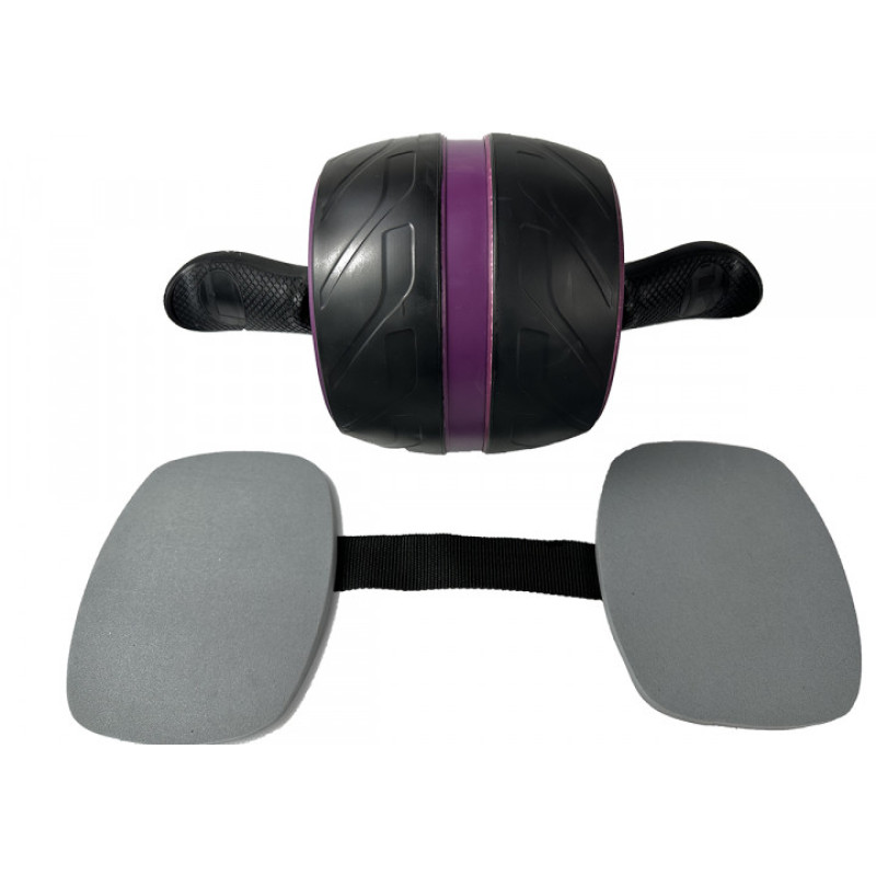 Ролик для преса EasyFit Ab Carver PRO, Максимальне навантаження 140 кг, Розмір колеса 20х16х20 см, Сталь, Гума, Пластик, Чорно-фіолетовий