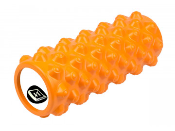 Масажний ролик (валик) EasyFit Grid Roller Extreme, Довжина 33 см, Діаметр 14 см, Каркас із високоміцного пластику, Піна EVA з масажною поверхнею 3D, для МФР, фітнесу, йоги та реабілітації, Помаранчевий