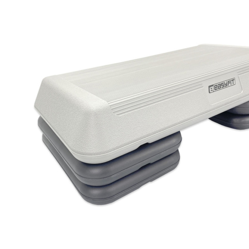 Степ-платформа EasyFit Step-С 3-ступінчата, Максимальне навантаження 250 кг, Довжина 72 см, Ширина 32,5 см, Пластик, Сірий