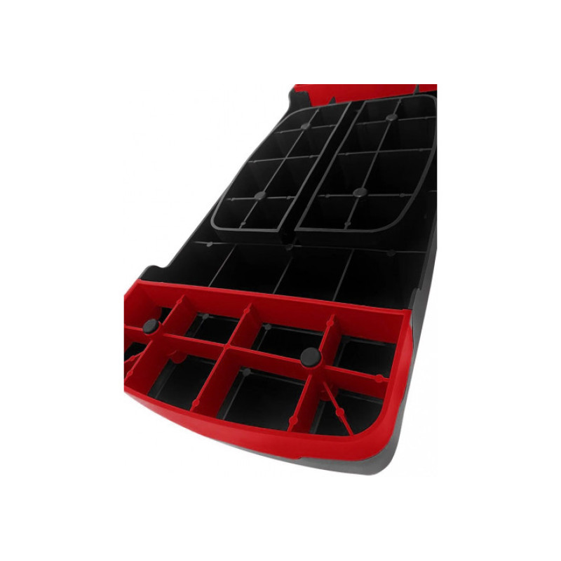 Степ-платформа EasyFit Step-B 2-ступінчаста, максимальне навантаження 200 кг, Довжина 68 см, Ширина 28 см, Пластик, Чорно-червоний
