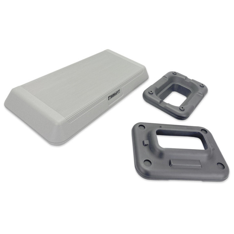 Степ-платформа EasyFit Step-С 3-ступінчата, Максимальне навантаження 250 кг, Довжина 72 см, Ширина 32,5 см, Пластик, Сірий