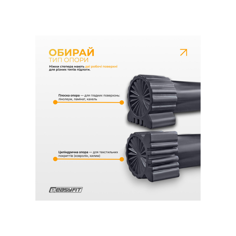 Степер з еспандерами EasyFit Pace-A з прямим кроком для фітнесу та кардіо, гідравлічний, з комп’ютером, навантаження 3–7 кг