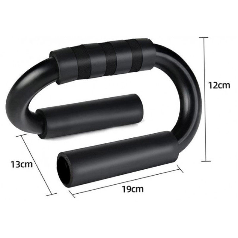 Упори для віджимань EasyFit Stand, Максимальне навантаження 500 кг, Метал з неопреновим покриттям, Чорний