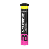 L-карнітин, Effervescent L-Carnitine 500 mg, BioTech, 20 таблеток (Блакитна малина)