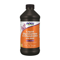 Для суглобів та зв'язок, Liquid Glucosamine & Chondroitin with MSM, NOW, 473 мл