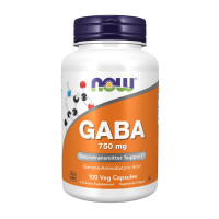 Добавка для здоровья, GABA 750 mg, NOW, 100 капсул