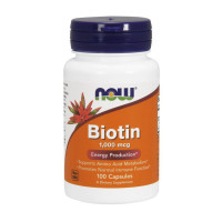 Біотин, Biotin 1,000 mcg, NOW, 100 капсул