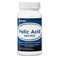 Витамины и минералы, Folic Acid 400 mkg, GNC, 100 таблеток