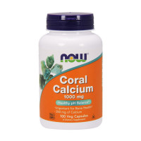 Кальций, Coral Calcium 1000 mg, NOW, 100 капсул